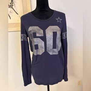 Rare Vintage 2010 VS Pink 5th & Ocean Cowboys Long Sleeve Tee Size Large